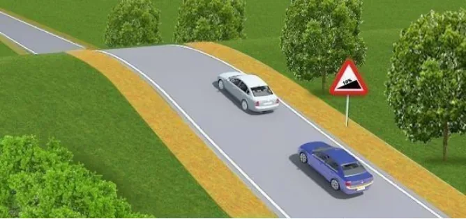 Ілюстрація до питання: Чи дозволяється водієві синього автомобіля почати обгін у цій ситуації?
