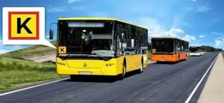 Ілюстрація до питання: Який попереджувальний сигнал вмикається на транспортних засобах колони під час зупинки на дорозі?